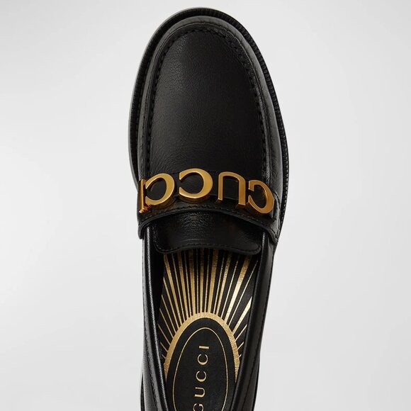 Gucci Cara Leather Logo Loafers - Picture 1 of 6